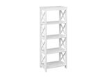 Rebecca Mobili Libreria Intagliata Con 4 Ripiani In Mdf Bianco