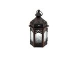 Lanterna Rebecca Mobili In Metallo E Vetro Bianco E Nero, 17X9 8 Cm