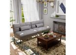 Comhoma Divano Letto Con Funzione Letto, Rivestimento Divano Futon Pieghevole, Divano Letto, Divano Angolare, Divano Letto Per Ospiti, Divano A 3 Posti, Con Schienale Regolabile In Tessuto, Grigio