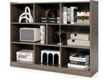 Libreria Costway Con 8 Scomparti, Scaffale In Piedi, Scaffale Portaoggetti Per Soggiorno, Camera Da Letto, Studio, Ufficio, Marrone, 122 X 32 X 93 Cm