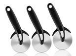 Set Di 3 - Tagliapizza Xxl | Rullo Professionale Per Pizza | Rotella Per Pizza Ø 9,7 Cm Con Protezione Della Lama | Tagliapizza In Acciaio Inox E Manico In Plastica Con Rivestimento In Gomma | Coltello Per Pizza Affilato | Divisore Per Pizza