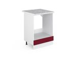 Vicco Mobile Per Forno Da Incasso R-Line, 60 Cm , Pl Marmo, Rosso Lucido/Bianco