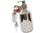 Dispenser In Metallo - Soluzione Elegante - Rispettoso Dell'ambiente - Design Universale - 300Ml - Argento Lucido