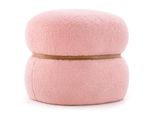 Sgabello Ovale Costway, Sgabello Da Trucco Rivestito In Sherpa Con Cuscino Antiscivolo Per I Piedi, Sgabello In Velluto Ottomano Per L'ingresso Del Soggiorno, 44 X 35 X 35 Cm, Rosa
