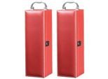 2 X Scatola Regalo Per 1 Bottiglia Di Vino | Confezione Per Vino Con Chiusura | Scatola Per Vino In [Rosso] In Ecopelle Per Bottiglia Di Vino Da 0,7 Litri | Scatola Portatile Per Vino | Ideale Per Regalare Una Bottiglia Di Vino Con Stile