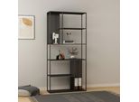 Scaffale A Terra 'Vehmaa' Con Pannello Posteriore Con 7 Vani Portaoggetti 90 X 30 X 188 Cm Nero