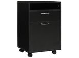 Homcom Piedistallo Mobile, Schedario, Piedistallo Per Ufficio Con Cassetto, Mobile Per Ufficio, Contenitore, Per Ufficio, Studio, Nero, 40 X 35 X 60 Cm