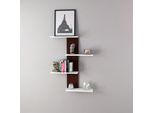 Scaffale A Muro 'Hammerfest' Con 4 Ripiani 78 X 17 X 10 Cm Colore Wengé / Bianco