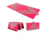 Costway Tappetino Da Pavimento Morbido E Pieghevole, Tappetino Da Palestra Portatile, Tappetino Da Yoga Tappetino Da Palestra 240 X 120 X 5 Cm Rosa