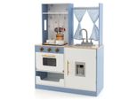Cucina Per Bambini In Legno Costway, Cucina Da Gioco Con Tende, Fornello, Lavello, Forno E Distributore D'acqua, Cucina Giocattolo Con Pentole, Suoni E Luci, Per Bambini A Partire Dai 3 Anni Di Età