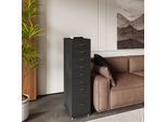Roll Container 'KöKar' Con 8 Cassetti In Acciaio 109 X 28 X 41 Cm Nero