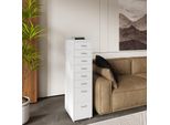 Piedistallo Mobile 'KöKar' Con 8 Cassetti In Acciaio 109 X 28 X 41 Cm Bianco