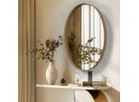 Wisfor Specchio Da Parete Ovale, Specchio Moderno Decorativo Con Cornice Dorata, Specchio Per Il Trucco Specchio Da Bagno Soggiorno Bagno Corridoio, Vetro