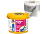 Kit Di Impermeabilizzazione Film Liquido 4 Kg Nastro 5 Mb Halbau SETH01