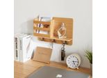 Mensola A Muro 'Giske' Con 3 Ganci E Un Ripiano 33 X 8 X 22 Cm In Bambù