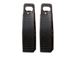 2X Sacchetto Regalo In Ecopelle Con Lussuoso Look Coccodrillo - Nero | Sacchetto Vino Per Bottiglia Singola | Sacchetto Regalo Riutilizzabile | Sacchetto Vino | Sacchetto Portatile Per Vino, Spumante, Champagne