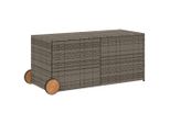 Cassapanca Da Giardino Con Rotelle Grigio 283L In Poly Rattan