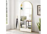 Fortuna Lai Specchio Ad Arco A Figura Intera, 60 X 165 Cm Specchio Ad Arco A Figura Intera, Da Parete, Da Appoggio, Da Terra A Figura Intera Come Specchio Da Toilette Per Il Soggiorno, Oro