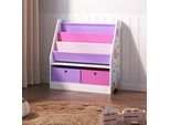 Scaffale Per Bambini 'Neda' Con 3 Scomparti E 2 Scatole Pieghevoli Motivo Oceano 74 X 71 X 23 Cm