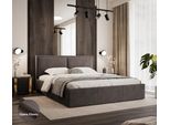 Gutto Letto Imbottito 140X200 In Velluto Marrone Ebano Con Contenitore E Contenitore