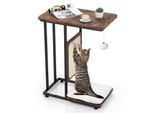 Tavolino Costway Con Tiragraffi In Sisal, Mobile Per Gatti 4In1 Con Cuscino E Pallina Rimovibili, Tiragraffi Per Gatti Marrone