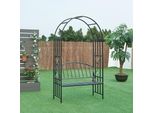 Arco Di Rose 'Barile' Con Panca In Metallo 205 X 114 X 55 Cm Nero