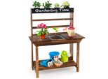 Cucina Per Bambini Costway, Cucina Di Fango Da Esterno Con Struttura In Legno Di Abete Massiccio, Palazzo Dei Giochi Per Bambini Da 3 A 7 Anni