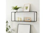 Mensola A Muro 'Notodden' 90X25X35Cm In Acciaio Nero