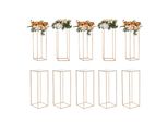Vevor Set Di 10 Sgabelli Per Fiori Quadrati 28X28X80Cm Portafiori Tavolino In Ferro Colonna Moderna Per Fiori Galvanizzazione Oro Sgabello Per Piante Portafiori In Metallo Per La Decorazione Di Bar Hotel Caffè
