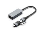 Adattatore Usb 3.2 Gen1 Aisens A109-0710/ Maschio Usb - Maschio Usb Type-C - RJ45 Femmina/ 2500Mbps/ 15Cm/ Grigio