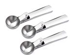 Set Di 3 Palette Per Gelato In Acciaio Inox, Stampo Per Palette Per Gelato Ø-5Cm Cucchiaio Per Gelato Con Cucchiaio Di Espulsione Per Gelato, Palline Di Melone Da Cucina, Tuffatore Per Gelato, Spatola Per Gelato, Paletta Per Sorbetto Paletta Per Gelato 18 Cm