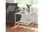 Tavolino 'Ruokolahti' In Acciaio 51 X 51 X 51 Cm Bianco, Opaco