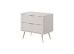 Comodino: Due Cassetti, Colore Del Mobile: Cashmere Gambe Dorate