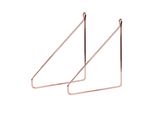 Natural Goods Berlin Supporto Per Mensola Pankow, Supporto Per Mensola, Mensola A Muro, Supporto A Muro, Oro Rosa, Per Mensola Da 200 Mm, 2 Pezzi