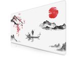 Tappetino Per Mouse Da Gioco Titanwolf Xxl, 900 X 400 X 3 Mm, Tappetino Da Tavolo, Lavabile, Retro Antiscivolo, Velocità E Precisione, Ink Sakura 5