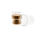 12 Pezzi. Set Di Bicchieri Da 300 Ml In Vetro Borosilicato Per Espresso Resistenti Al Calore E Con Design Increspato
