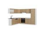 Vicco Cucina Angolare Completa R-Line, 227 X 287 Cm Senza Piano Di Lavoro, Rovere Artigianale/Bianco