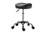 Homcom Sgabello Rotante Sgabello Da Lavoro Regolabile In Altezza Con Ruote Sgabello Da Salone Girevole Per Massaggi Nero 48 X 48 X 54-69 Cm