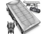 Tillvex® Letto Da Campeggio Grigio 210 X 80 X 40 Cm Pieghevole Con Borsa Per Il Trasporto Fino A 280 Kg | Lettino Da Campeggio Extra Largo | Lettino Da Campeggio Per Carpe Per Esterni E Interni | Letto Pieghevole Per Ospiti Letto Pieghevole Giardino Campeggio Pesca Festival Viaggio