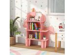 Costway Scaffale Per Bambini A 3 Livelli, Scaffale Per Giocattoli In Legno Con Ripiani Aperti (Rosa, Unicorno)