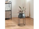Supporto Per Piante 'Assen' Con Vaso Per Fiori In Metallo 31,5 X 19,5 Cm Nero