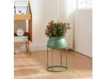 Supporto Per Piante 'Assen' Con Vaso Per Fiori In Metallo 38 X 23,5 Cm Verde
