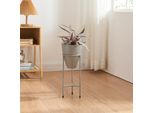 Supporto Per Piante 'Asten' Con Vaso In Metallo 40,5X16 Cm Grigio