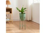 Supporto Per Piante 'Asten' Con Vaso In Metallo 40,5X16 Cm Verde