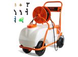 Vevor Irroratore Con Ruote, Pressione Regolabile 0-90 Psi, Irroratore Con Serbatoio Da 60 Litri, Con 8 Ugelli, 2 Bacchette, Coperchio Ad Ampia Apertura Per Giardinaggio, Diserbo, Irrorazione