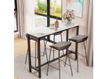 Wisfor Tavolo Da Bar Tavolo Da Cucina, Tavolo Da Pranzo In Marmo, Tavolo Da Bar Per Sala Da Pranzo, Cucina, Sala Feste, Con Struttura In Metallo, 120X40X105Cm, Bianco Giadeite Fredda
