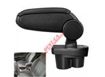 Bracciolo Centrale Bracciolo Clappable In Pelle Nera Per Opel Corsa E 2014-2019