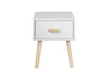 Comodino Mobili Rebecca Cassia 44X35X35 Mdf Pino Bianco Marrone Scandinavo Parzialmente Montato