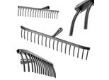 Rastrello Da Giardino Kadax In Acciaio, Rastrello Per Pietre, Rastrello Da Giardino Senza Manico, Testa Robusta (Rettangolare A 18 Denti)