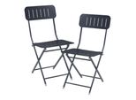 Sedia Pieghevole 'Sande' Set Di 2 In Acciaio 84,5 X 42 X 50 Cm Nero